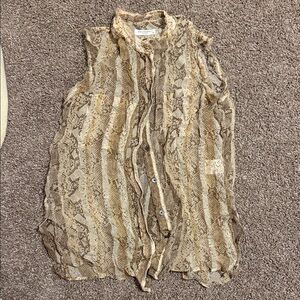 Equipment snake skin animal print silk sleeveless blouse